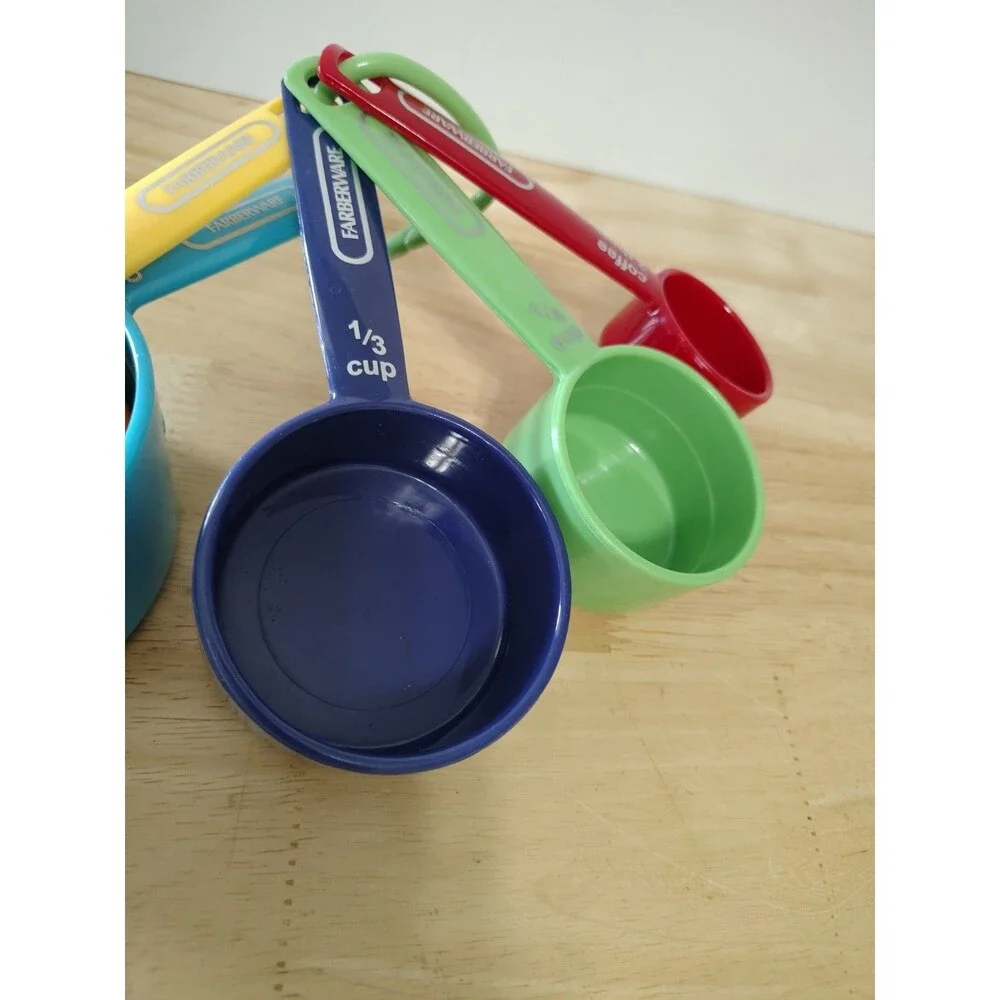 Professional 5-Piece Measuring Cup Set with Coffee Scoop Durable Plastic Kitchen